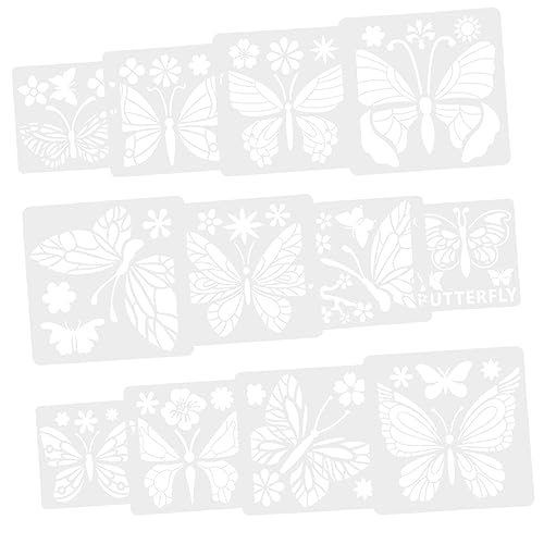 Gadpiparty 12 Stück Teiliges Schmetterling Muster Schablonen Wiederverwendbare Hohl Schablonen für Malerei und Basteln und Mehr für DIY Dekorationen und Kinderprojekte von Gadpiparty