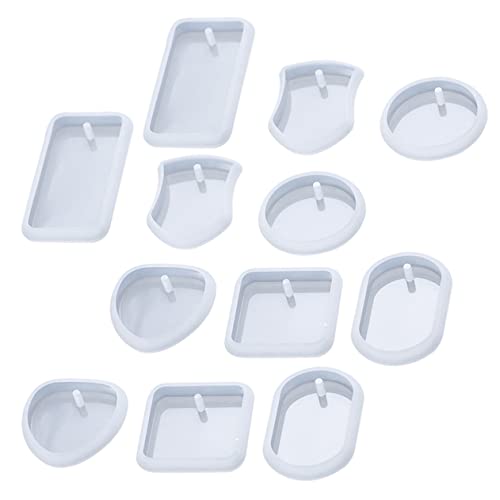 Gadpiparty 12 Stück Teiliges Silikon Gießform für Diy Anhänger Wiederverwendbare Epoxidharz Formen für Handwerk und Bastelprojekte Herz Schild Oval Rund und von Gadpiparty