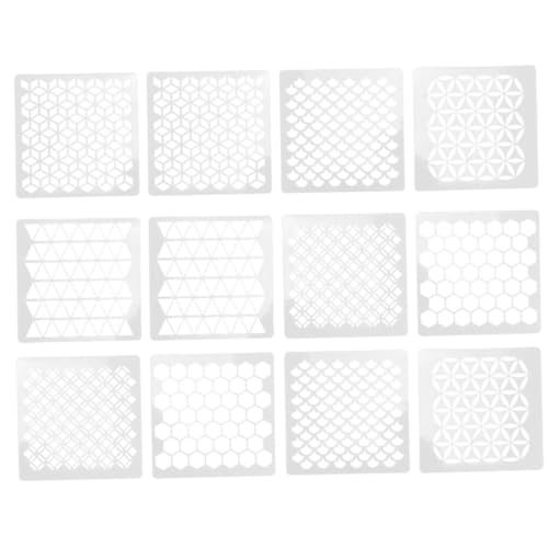 Gadpiparty 12 Stück Teiliges Wandmalerei Schablonen Geometrische DIY Vorlagen Wiederverwendbar Robust Leicht zu Reinigen für Kreative Wandgestaltung Zuhause Geschäft Weiß von Gadpiparty