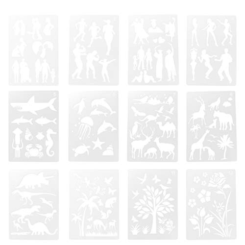Gadpiparty 12 Stück Teiliges Zeichenschablonen für Tiere Pflanzen und Figuren Kreative Malschablonen für Bastelprojekte Einfach zu Verwenden für DIY Kunst und Handwerk Gadpiparty 12 Stück Teiliges Zeichenschablonen für Tiere Pflanzen und Figuren Kreative Malschablonen für Bastelprojekte Einfach zu Verwenden für DIY Kunst und Handwerk von Gadpiparty