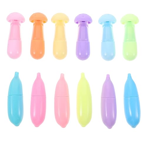 Gadpiparty 12 Stück Textmarker Schreibwaren Entzückende Marker Farbglitter Highlighter Stift Markierungen Stifte Markierung Hervorheben Schreibutensilien Highlight Stick Mini-marker Pp von Gadpiparty