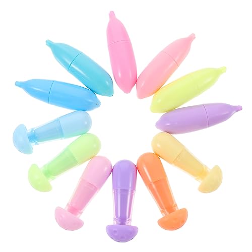 Gadpiparty 12 Stück Textmarker Stifte in Cartoon-Form Farbglitter Highlighter Stift Schreibwaren Schule Markierungen Highlighter Stick Farbige Highlighter Marker für Highlight Faserspitze von Gadpiparty