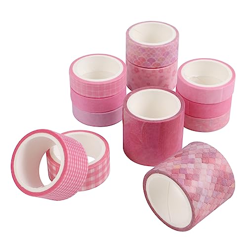 Gadpiparty 12 Stück Washi-Tape the washi tape bastelbedarf papierklebeband Geschenkidee Retro Klebeband dekorband farbiges Band Kunst Weiß Aufkleber aus Washi-Papier Washi Tape abkleben Rosa Gadpiparty 12 Stück Washi-Tape the washi tape bastelbedarf papierklebeband Geschenkidee Retro Klebeband dekorband farbiges Band Kunst Weiß Aufkleber aus Washi-Papier Washi Tape abkleben Rosa von Gadpiparty
