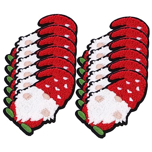 Gadpiparty 12 Stück Weihnachtsmann Aufnäher Niedliche Polyester Patches für Kleidung Taschen Jeans und DIY Handwerk für Weihnachtsdekoration und Reparaturen von Gadpiparty