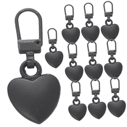 Gadpiparty 12 Stück Zipper Head Bag Accessoires Reißverschluss ersetzen Reißverschlüsse Ersatz Reißverschluss-Zubehör Reißverschluss Reparaturset für Jacken Legierung Black von Gadpiparty