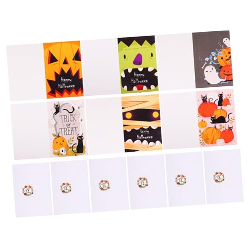 Gadpiparty 12 Teiliges Grußkarten Set Feiern Halloween Blanko Dankeschön Party Abschiedskarten Aufkleber Dekoration Sie Umschläge Festival Inspirierende Geschenke Papierstau von Gadpiparty