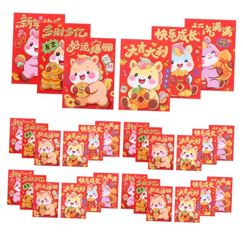 Gadpiparty 120 Stück Teiliges Chinesische Neujahrsumschläge Pferdejahr Rote Hong Bao Umschläge aus Papier Stabile Geldumschläge für Frühlingsfest und Geldgeschenke Vielseitig Verwendbar und von Gadpiparty