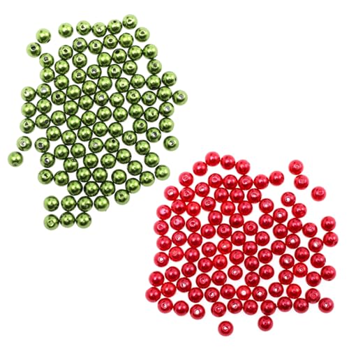 Gadpiparty 1200 Stück Teiliges Perlen Kunstperlen mit Loch Grün und Rot Schmuckperlen für DIY Schmuckherstellung Armbänder Selber Machen Vielseitige Bastelperlen für Erwachsene von Gadpiparty