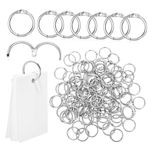 Gadpiparty 120Stücke Metallringe für Karteikarten Papierringe Stabile Buchbinderinge für Scrapbook Notizen und Bastelprojekte Rostfrei und Langlebig Glänzend von Gadpiparty