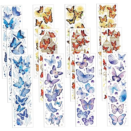 Gadpiparty 12Blätter Vintage Scrapbooking Sticker Pet Materialien für DIY Notizbuch Tagebuch Fotoalbum Kunsthandwerk Langlebig und Farbecht von Gadpiparty