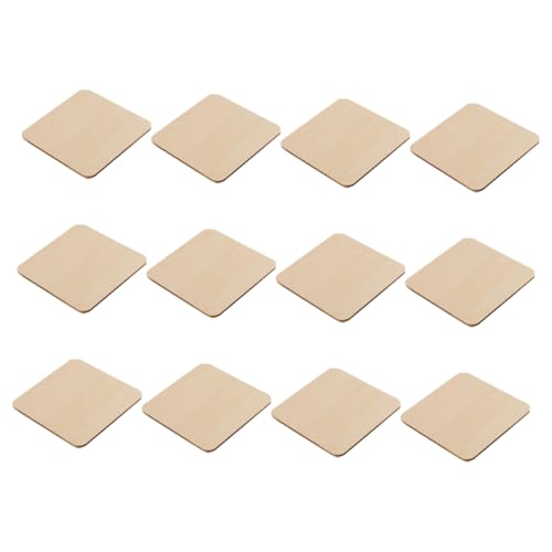 Gadpiparty 12Pcs Stücke quadratische Holzspäne basteln für Holzausschnittscheiben Holz zum Basteln Holzschilder zum Basteln Holzhandwerk Holzscheiben zum Basteln Holzmalerei Buchsbaum von Gadpiparty