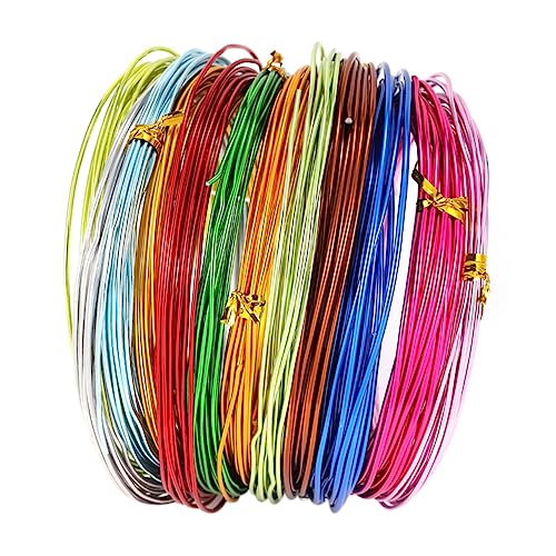 Gadpiparty 12Rollen Biegsamer Aluminiumdraht Bunte DIY Schmuckdraht für Bastelprojekte pro für Ringe Ohrringe und Armbänder von Gadpiparty