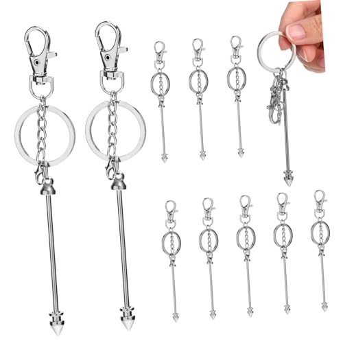 Gadpiparty 12 Stück Perlen Schlüsselanhänger Leere Selbstgemacht Schlüsselanhänger mit Metall Karabiner Bastelbedarf für Schmuckherstellung für Männer und Frauen von Gadpiparty