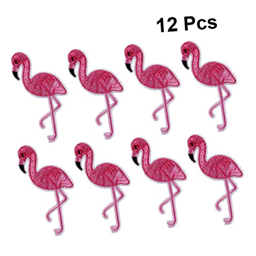 Gadpiparty 12Stücke Flamingo Stickerei Patches Applikationen für Kleidung Jeans und Taschen Bügelpatches Bunten Designs für DIY Projekte und Gestaltungen von Gadpiparty