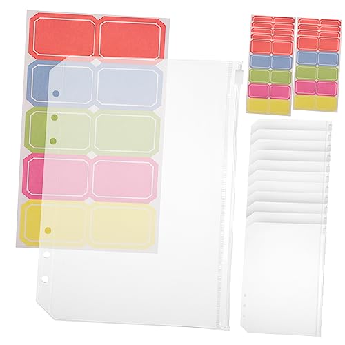 Gadpiparty 12Stücke Ordnertaschen Mit Reißverschluss Transparente Dokumentenablage Klebeetiketten Für Einfache Beschriftung Für Rechnungen Quittungen Fotos von Gadpiparty