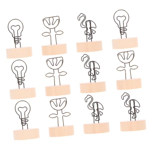 Gadpiparty 12Stücke Tischkartenhalter aus Holz und Praktische Memo Clips für Fotos Namenskarten und Tischnummern für Hochzeiten und Partys Kompaktes Design Einfacher von Gadpiparty