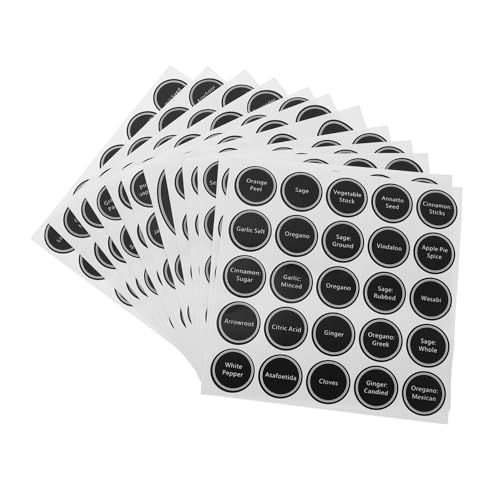 Gadpiparty 13 Blätter Teiliges Set Runde Schwarze Selbstklebende Tafellabels aus PVC Wiederbeschreibbare Gewürzgläser Etiketten für Küche Abwischbar Langlebig zur Ordnungsorganisation im von Gadpiparty