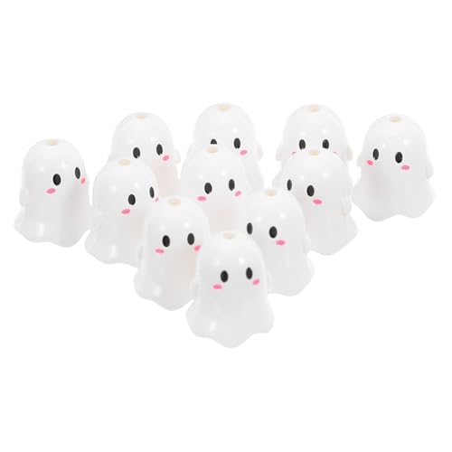 Gadpiparty 13 Stücke Teiliges Halloween Geisterperlen aus Weißem Acryl Leichte Langlebige DIY Spacer Charms für Armbänder Halsketten Ohrringe und Bastelprojekte für Halloween Schmuck und Deko von Gadpiparty