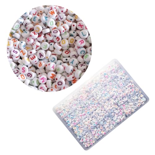 Gadpiparty 1350 Stück Teiliges Plastik alphabet perlen Bunte Flache Buchstabenperlen mit Seitlichem für DIY Schmuck Armbänder Halsketten Kreative Bastelprojekte für Erwachsene von Gadpiparty