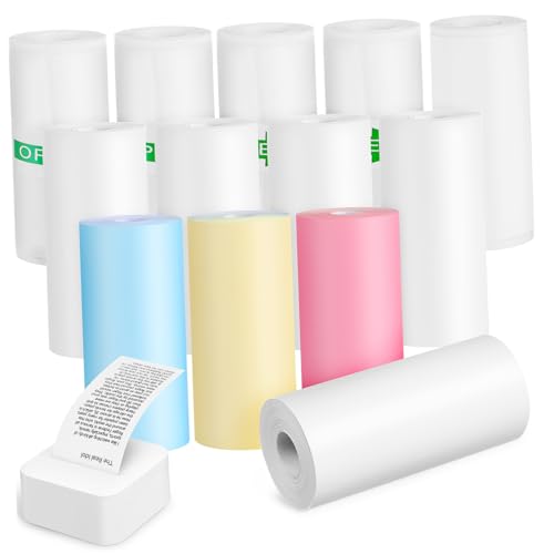 Gadpiparty 13Rollen Farbenfrohes Thermopapier für Sofortbildkameras Standard Selbstklebend Kompatibel mit Druckern für Ausdrucke und Einfache von Gadpiparty
