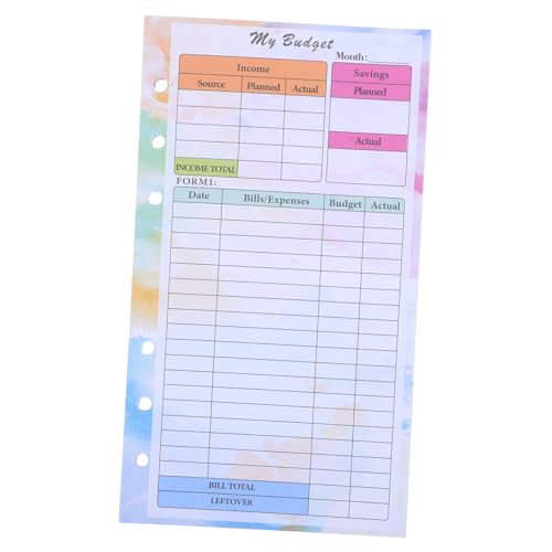 Gadpiparty 14 Blatt Planungs- und Haushaltsbuch Ringbuch Einsätze Planungszubehör Brieftaschenplaner nachfüllbarer Planer Bindemittel Zubehör Planer Brieftasche Budget-Ordnerzubehör Papier von Gadpiparty