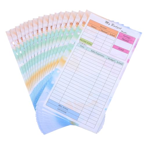 Gadpiparty 14 Blatt Planungs- und Haushaltsbuch Ringbuch Einsätze Planungszubehör preisgünstige Ordnereinlagen Planer Brieftasche Ordnerplaner Budgetplaner mit Geldumschlägen Papier von Gadpiparty