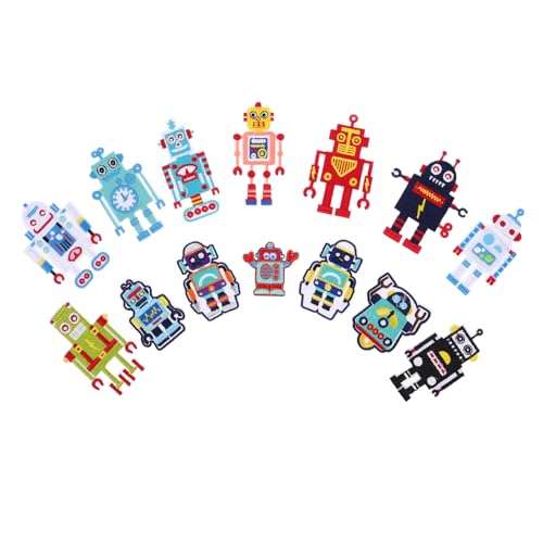 Gadpiparty 14 Stück Stoffaufkleberroboter Patches Für Hüte Gestickter Aufnäher Für Kleidung Bügelflicken Für Jeans Rucksack-patches Flicken Aufnähen Kleiderflicken Taschenaufnäher Sticktuch von Gadpiparty