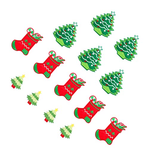 Gadpiparty 14 Stück Teiliges Weihnachts Bügelbild Bestickte DIY Aufnäher Kreative Patches Festlichen Motiven Langlebig und Vielseitig für Kleidung und Partydekoration von Gadpiparty