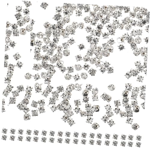Gadpiparty 1440 Stück Handgenähte Kristall Strasssteine Glitzernde Dekoration für Kleidung Diy Bastelprojekte Weiße Farben mit Silberunterlage für Hochzeitsmode und Accessoires von Gadpiparty