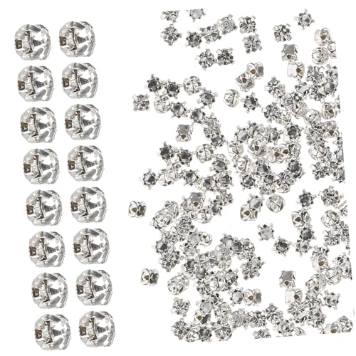 Gadpiparty 1440 Stück Handgenähte Strasssteine Weiß mit Silberbasis Diy Dekoration für Hochzeitskleider Kleidung Taschen und Mehr für Kreative Bastelprojekte von Gadpiparty