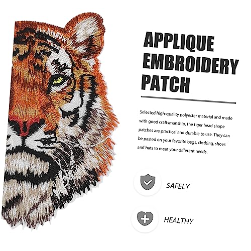 Gadpiparty 15 Stk. Aufnäher Tigerkopf zum Aufbügeln Selbstklebende Stickerei Patches für Kleidung Jeans Taschen Langlebig Hautfreundlich Dekorativ und Reparierend für Jacken und Hüte von Gadpiparty
