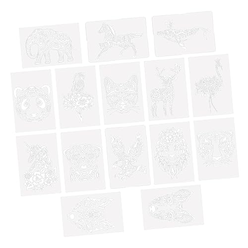 Gadpiparty 15 Stück Teiliges Tier Schablonen für Wiederverwendbare Malvorlagen mit Einhorn und Papageienmotiven Langlebigem für Diy Kunstprojekte und Scrapbooking von Gadpiparty