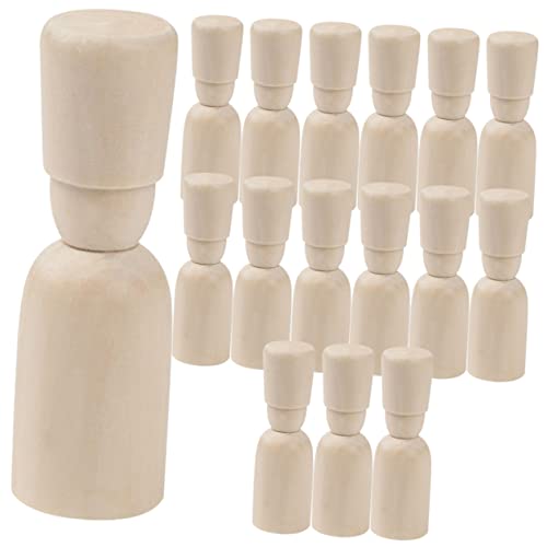 Gadpiparty 15 Stück Teiliges Unbemalter Holz Puppen zum Selbermachen DIY Graffiti Holzfiguren Leere Peg Dolls für Bastelprojekte für Kunsthandwerk von Gadpiparty
