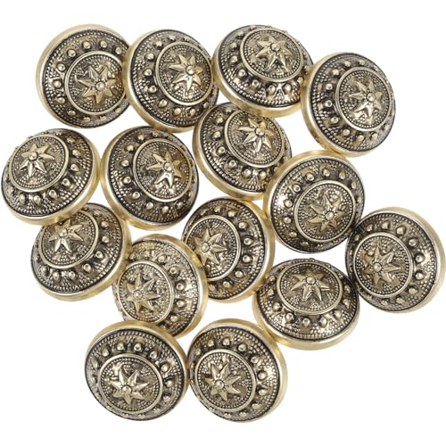 Gadpiparty 15 Stück Vintage Metallknöpfe für DIY Bekleidung Retro Buttons im Britischen Stil für Blazer Mäntel und Dekoration Langlebige Ersatzknöpfe für Nähprojekte Gadpiparty 15 Stück Vintage Metallknöpfe für DIY Bekleidung Retro Buttons im Britischen Stil für Blazer Mäntel und Dekoration Langlebige Ersatzknöpfe für Nähprojekte von Gadpiparty