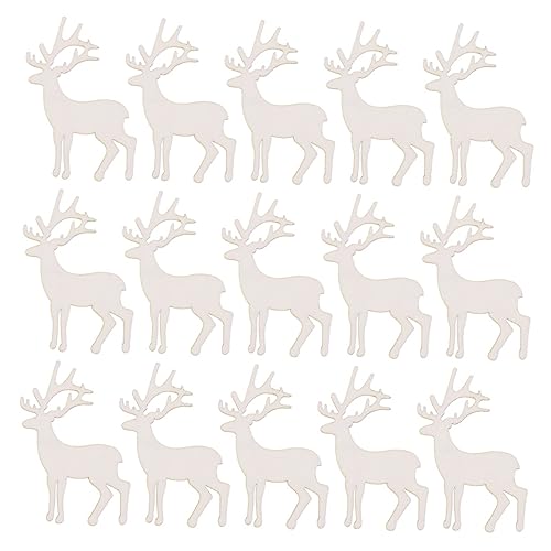 Gadpiparty 15Stücke DIY Holzstück Deer Graffiti Malerei Pädagogisches Bastelzubehör für Projekte und Weihnachtsdekoration von Gadpiparty