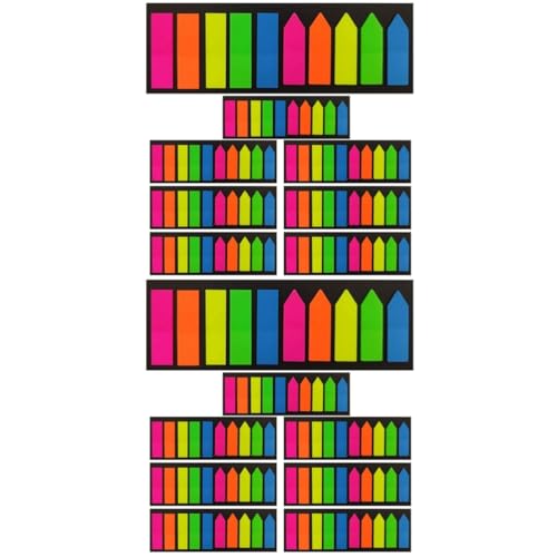 Gadpiparty 16 Sätze Sticky Annotation Page Tags Farbige Haftnotizen für Büro Schule Selbstklebende Seitenmarker für Effektives Markieren Hervorheben Transparent von Gadpiparty