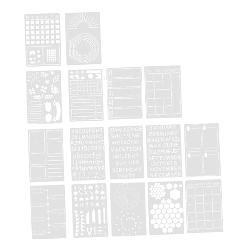 Gadpiparty 16 Stück Diy Teiliges Kunststoff Schablonen für Wochenplaner Wiederverwendbare und Zeichenschablonen für Erwachsene für Handbuch Tagebuch und Kunstprojekte von Gadpiparty