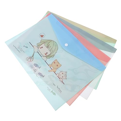 Gadpiparty 16 Stück Dokumentenmappe Teilig Niedliche Cartoon Design Wasserdichte Aufbewahrungstaschen mit Druckknopfverschluss Tragbare Dokumententaschen für Schule und Büro von Gadpiparty