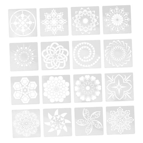Gadpiparty 16 Stück Mandala Schablonen Teiliges DIY Malvorlagen Kit mit Kreativen Hohlen Designs für Scrapbooking Wandmalerei und Stoffgestaltung für Malbegeisterte von Gadpiparty