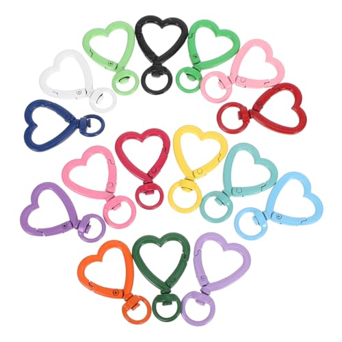 Gadpiparty 16 Stück Teiliges Herz Karabiner Schlüsselanhänger Metall Herz Karabinerclip mit Drehverschluss und Federschnappverschluss Sichere Befestigung für Schlüssel Taschen und DIY Schmuck Gadpiparty 16 Stück Teiliges Herz Karabiner Schlüsselanhänger Metall Herz Karabinerclip mit Drehverschluss und Federschnappverschluss Sichere Befestigung für Schlüssel Taschen und DIY Schmuck von Gadpiparty