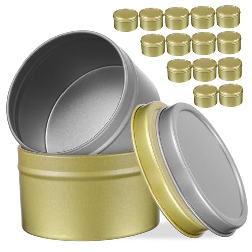Gadpiparty 16 Stück Teiliges Kerzenglas Robustem Weißblech mit Schraubdeckel Kleine Metalldosen für Kerzenherstellung Vielseitig Einsetzbar für Kerzen Kosmetik Süßigkeiten Tragbar und Leicht von Gadpiparty