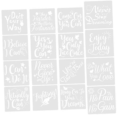 Gadpiparty 16 Stück Teiliges Motivationswort Schablonen Wiederverwendbare Malvorlagen für Diy Projekte Wandgestaltung Scrapbooking und Textilgestaltung für Bastelarbeiten Gadpiparty 16 Stück Teiliges Motivationswort Schablonen Wiederverwendbare Malvorlagen für Diy Projekte Wandgestaltung Scrapbooking und Textilgestaltung für Bastelarbeiten von Gadpiparty