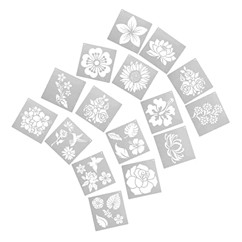 Gadpiparty 16 Stück Teiliges Schablonen für Blumenmalerei Wiederverwendbare Diy Pflanzen Schablonen für Holz Wand Möbel und Dekoration Botanische Malvorlagen für Kreative Projekte von Gadpiparty