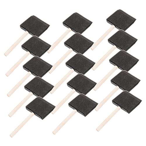 Gadpiparty 16 Stück Teiliges Schwamm Pinselset mit Ergonomischem Holzgriff Vielseitig für DIY Malerei Leicht zu Reinigen für Aquarell Gouache Kunstunterricht und Kreative Bastelaktivitäten von Gadpiparty