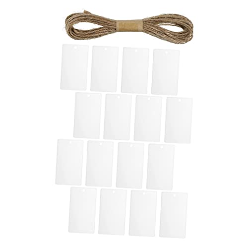 Gadpiparty 16 Stück Teiliges Weißer Acryl Körbe Etiketten mit Schnur DIY Aufbewahrungsetiketten für Küche und Lebensmittelregale Beschriftungs Organizer von Gadpiparty