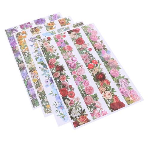 Gadpiparty 16 Stück Vintage Washi Tape Teiliges Scrapbooking mit Dekorativen Aufklebern für Tagebuch Bastelarbeiten und Projekte Rosentraum Blaues Blühende Sonnenwärme von Gadpiparty