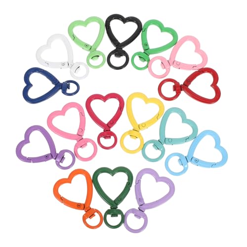 Gadpiparty 16 Stück herzform schlüsselbund zinklegierung schlüsselring karabiner karabinerhaken schlüsselband schlüsselring drehverschlüsse lanyard karabinerhaken karabiner schlüsselanhänger von Gadpiparty