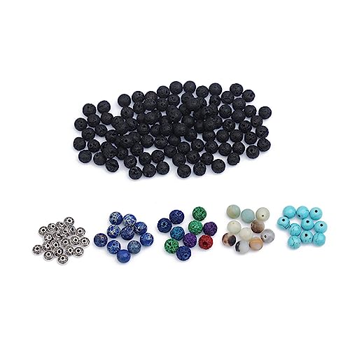 Gadpiparty 160 Stück Teiliges mit Naturstein Perlen und Zinklegierungs Abstandshaltern für Schmuckherstellung für Armbänder und Ohrringe Kristallfaden von Gadpiparty