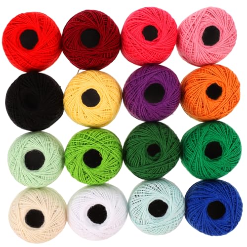 Gadpiparty 16Rollen Stickgarn Baumwolle Gemischte Farben für DIY Handwerk Verschleißfest für Kreuzstich und Sticken für Anfänger und Bastel Enthusiasten von Gadpiparty