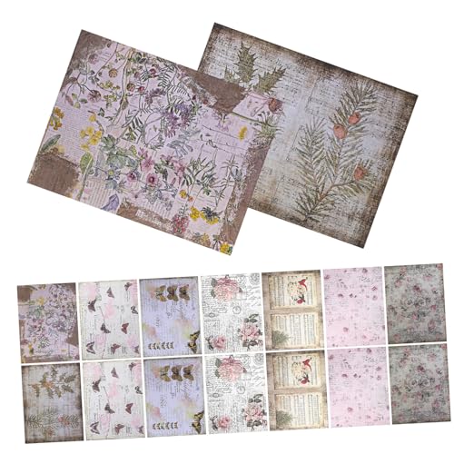 Gadpiparty 16Stücke Teiliges Vintage Scrapbooking Dekorative Bastelunterlagen für DIY Projekte Journaling Grußkarten und Origami Retro Muster und Klare Designs von Gadpiparty